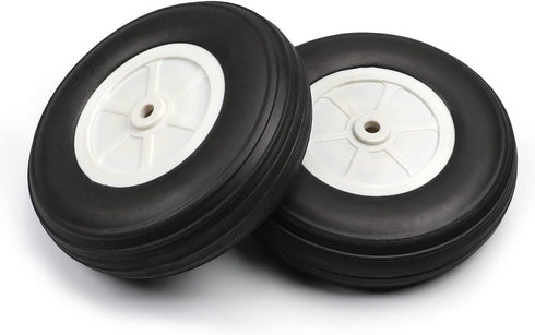 Fielect 4.5 inch RC Model Airplane Super Light Sponge Tire Tail Wheel Tire and Wheel Sets for RC Car Airplane PU Sponge Tire with Plastic Hub 2 Pc...
