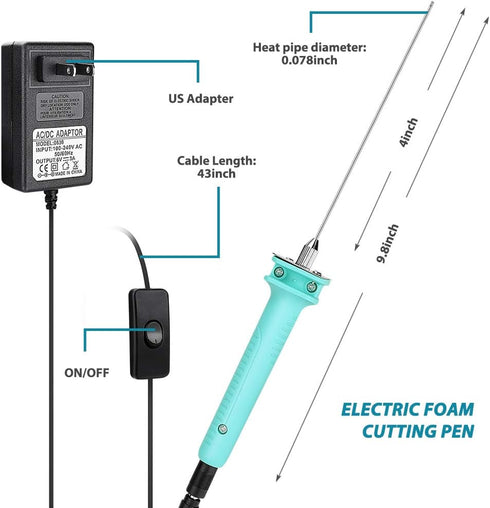 Foam Cutter, Jhua Hot Wire Knife Foam Cutter Electric Styrofoam Cutting Tool, 15W Foam Board Cutter with 4 inch Cutting Machine Pen for Styrofoam ...