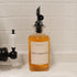 Mouthwash Dispenser for Bathroom, Clear Glass Mouth Wash Container with Stainless Steel Pour Spout, Refillable Mouthwash Bottle with Waterproof La...