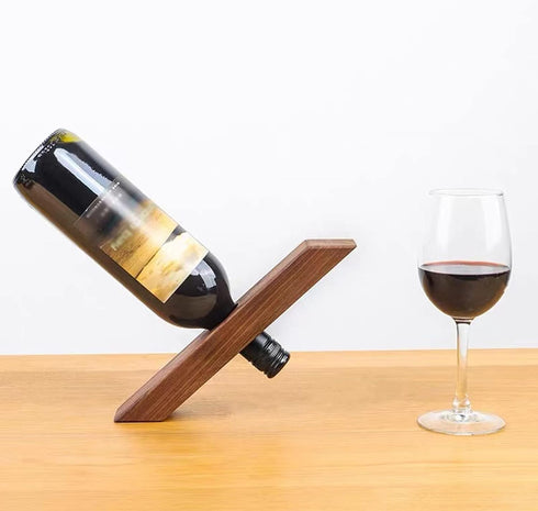 Wine Rack Countertop Wine Bottle Holder Wooden Rustic Wine Stand Tabletop Wine Holder Adult Creative Decoration Accessories Perfect for Home Decor...