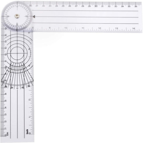Clear Plastic Goniometer Can Rotate 360 Degree 7'' Arms, Quick Angle Protractor Measuring Tool...