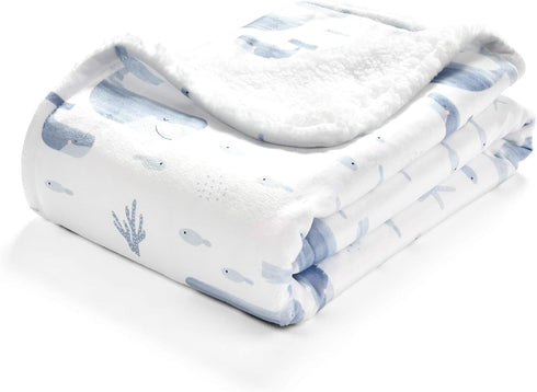 Lush Decor Baby Seaside Sherpa Blanket, Blue 30" x 40"...