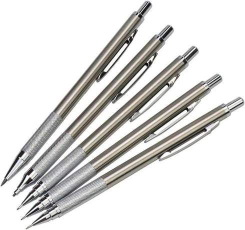 5Pcs Stainless Steel Mechanical Pencil HB Black Pencil Writing Supplies Sketch Drawing Automatic Pencil Stationey for Students...