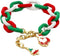 1/5Pcs Set Christmas Santa Claus Tree Chain Heishi Clay Adjustable Bracelet for Women Jewelry Gifts Xmas Party Light Weight Handmade Colorful Ploy...
