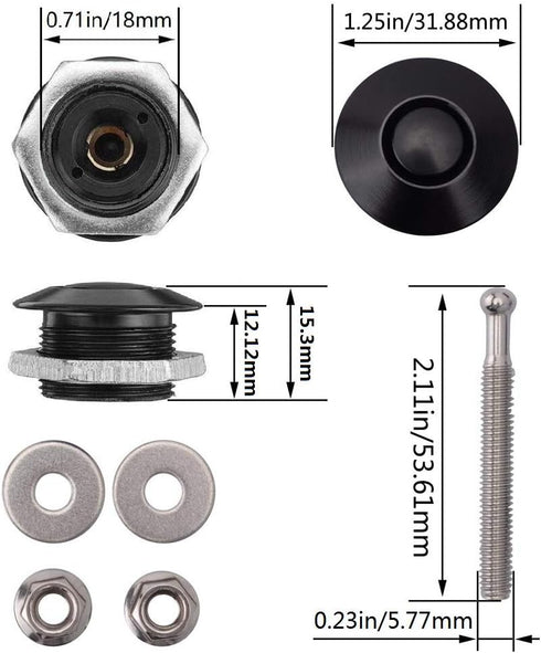 Pack of 2 Quick Release Latch Lock Clip Push Button Bonnet Kit 1.25in/32mm Diameter Universal Aluminum Alloy Quick Latch Lock for Auto Car Bumper ...