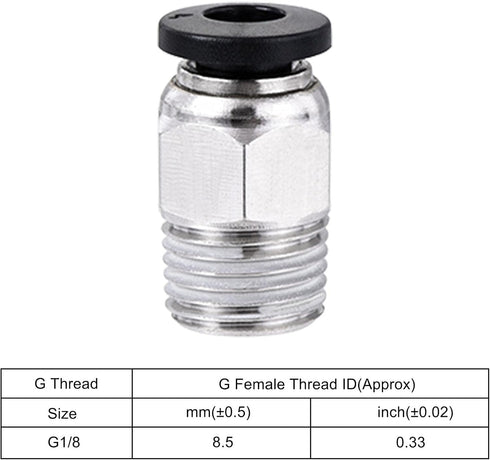 uxcell Pneumatic PTFE Air Tubing Kit with M8 G1/8 Push to Connect Fittings for Air Hose Line Pipe 4mm OD 2M White...