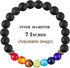 WAINIS 2-14 Pcs Men Women 8mm Lava Rock 7 Chakra Aromatherapy Essential Oil Diffuser Bracelet Elastic Natural Stone Yoga Beads Bracelet 14 TC...