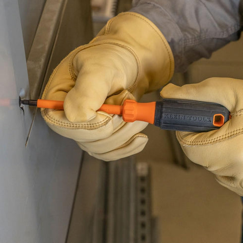 Klein Tools 6844INS Insulated Screwdriver, 1000V #2 Square Tip Screwdriver with 4-Inch Shank, Tip-Ident, Cushion-Grip Handle...