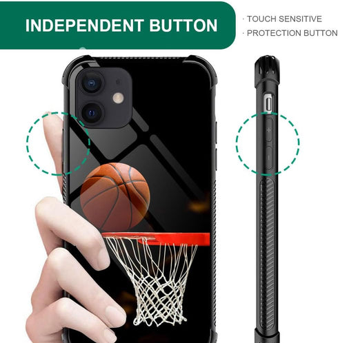 Case Compatible with iPhone 12 Mini Case,Basketball Hoop Pattern Case for iPhone 12 Mini Case for Boys Man,Anti-Scratch Shockproof Cover Case for ...