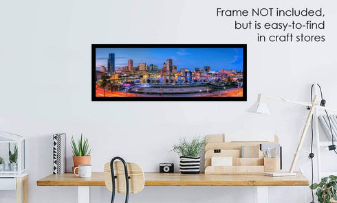 PHOTOSBYJON Baltimore Inner Harbor Skyline UNFRAMED Photo Print Three Styles 11.75 inches x 36 inches Photographic Panorama Poster Picture Standar...