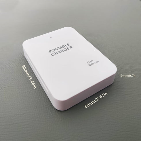 Battery Operated Phone Charger Emergency|USB Battery Powered Power Bank Portable 4 AA Batteries powered outlet (White)...