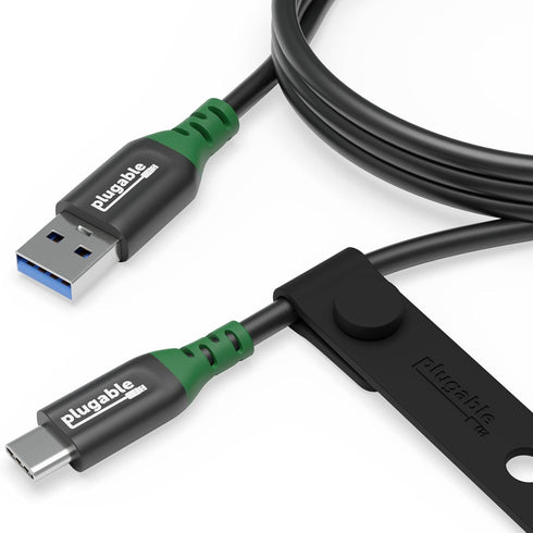 Plugable USB C to USB A Cable, USB 3.2 Gen 2 USB Cables, 3A (15W) Charging USB C Data Cable 10Gbps for iPhone 15, iPad, Samsung Galaxy, Tablets, L...