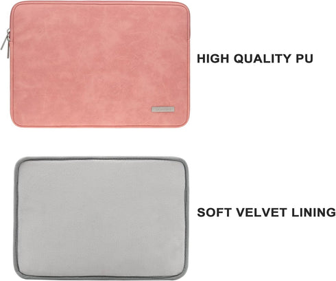 RAINYEAR 13 Inch Laptop Sleeve PU Suede Leather Case Water Resistant Cover Carrying Bag Compatible with 2021 2022 MacBook 13.6" M2 A2681 13.3" A23...