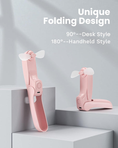 Koonie Portable Handheld Fan, Foldable Mini Hand Held Fan for Travel, Small Pocket Fan for Women, Battery Operated Fan with 8 Working Hours for In...