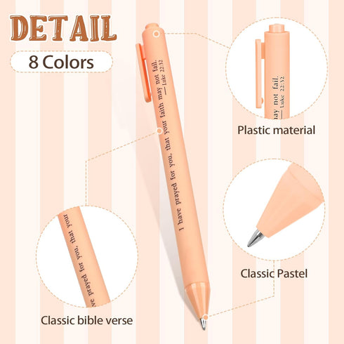 50 Pcs Pastel Christian Pens Bible Verses Retractable Gel Pens Pastel Pens with Inspirational Bible Verse Christian Gifts Bulk Pastel for Student ...