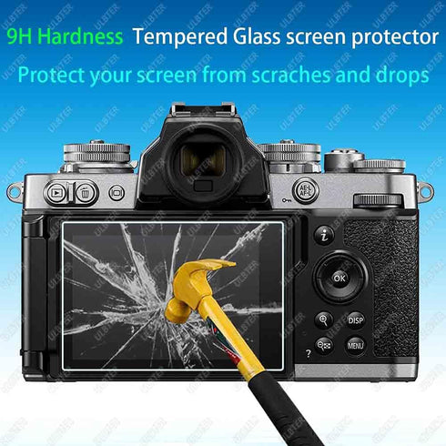 Screen Protector for Nikon Z fc Zfc Digital Camera & Hot Shoe Cover, 0.3mm 9H Hardness Tempered Glass Saver Anti-Scrach Anti-Fingerprint Anti-Bubb...