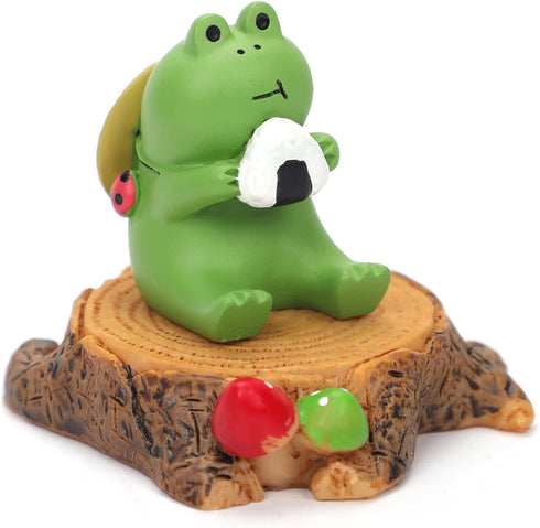 2pcs Miniature Frog Figurines, Funny Frog Desk Decor Cute Frog Sculpture Mini Frog Statue Collectibles Accessories for Outdoor Garden Small Deskto...