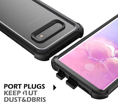 Dexnor Compatible Samsung Galaxy S10 Case 6.1 inch, Heavy Duty Protection Hard Back Defender Protector Protective Shockproof Bumper Cover Purple P...