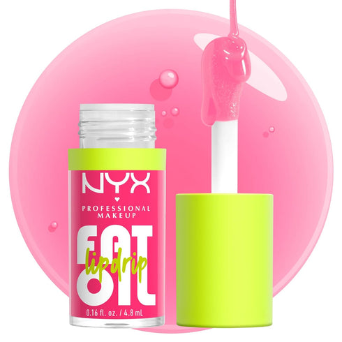 NYX PROFESSIONAL MAKEUP Fat Oil Lip Drip, Moisturizing, Shiny and Vegan Tinted Lip Gloss - Missed Call (Sheer Pink)...