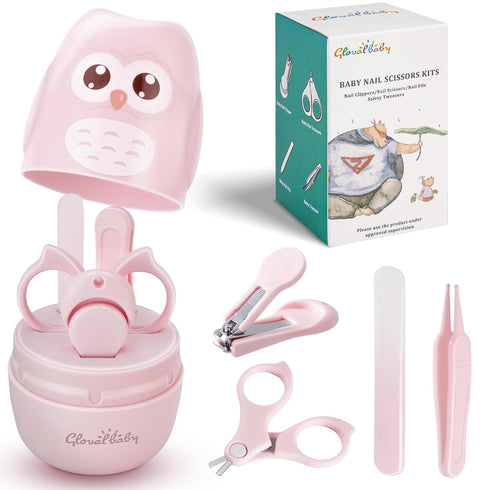 Baby Nail Kit, Baby Manicure Kit and Pedicure with Cute Owl Shape Case. Baby Nail Clipper, Scissor, Nail File & Tweezer for Newborn, Infant & Todd...