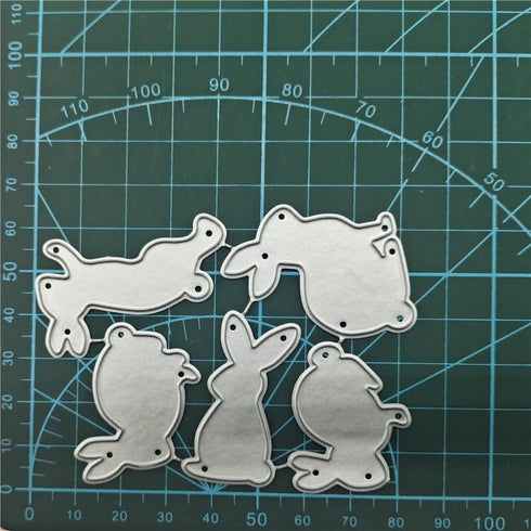 Easter Rabbit Die Cuts for Card Making,Cute Bunny Cutting Dies Animal Embossing Template for Scrapbooking DIY Cards Album Crafts Supplies Decorati...