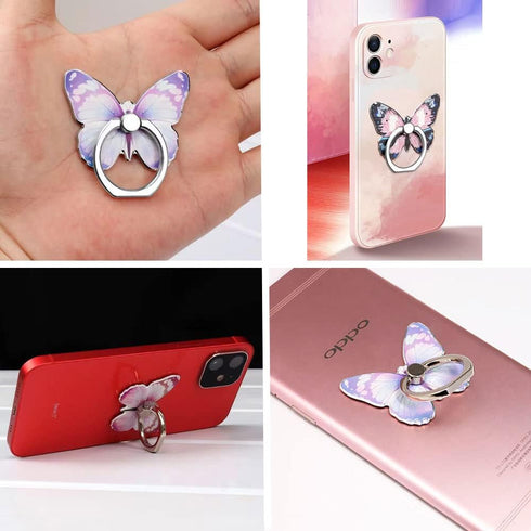 Cell Phone Ring Holder Stand, Cute Butterfly Phone Ring Grip Holder 360° Rotation Finger Kickstand Compatible with All Smartphones Tablet(1Pack Pu...