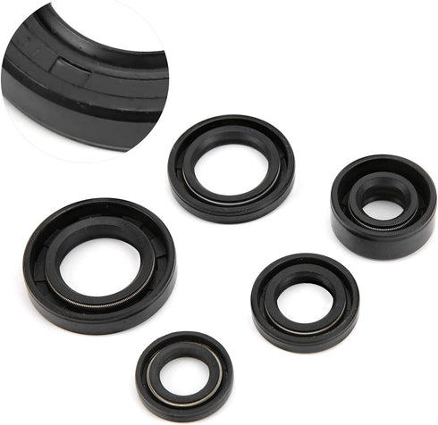 Engine Oil Seal Set, 5Pcs / Set Steel Alloy Engine Oil Seal Set Kit Accessory Replacement Fit for 110cc 125cc 140cc PIT PRO Trail Quad Dirt Bike A...