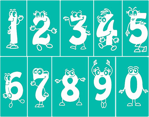 JAJADO Reusable Numbers Stencil Self Adhesive Silk Screen Stencil Mailbox Numbers Craft Stencil Silk Screen Transfer DIY Mesh Stencil for Painting...
