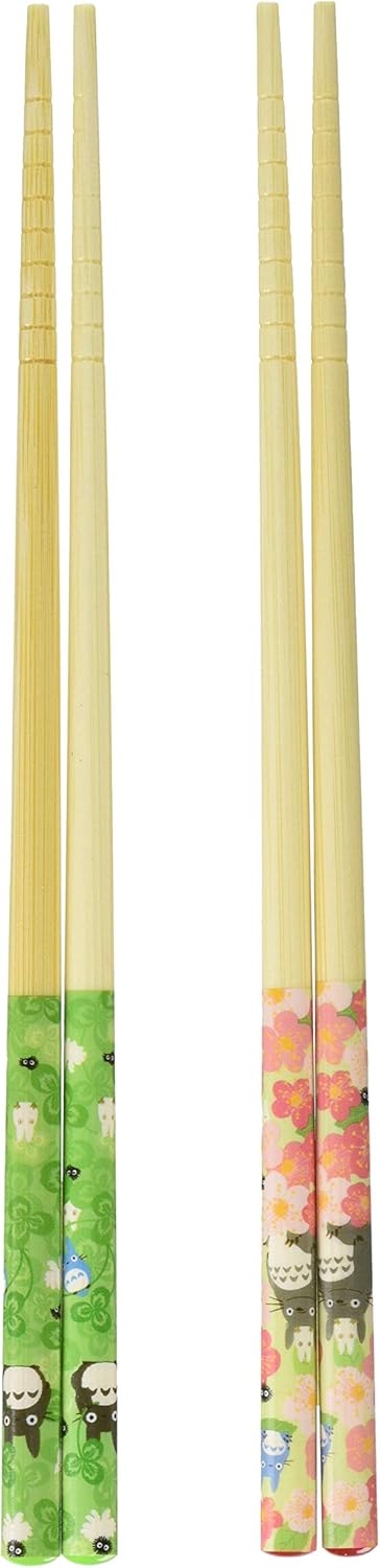 My Neighbor Totoro Bamboo Chopstick 2 Sets -Anti-Slip Grip for Ease of Use - Authentic Japanese Design - Lightweight, Durable and Convenient...