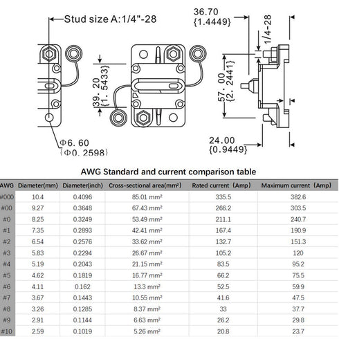 STETION 100 Amp Circuit Breaker Trolling with Manual Reset Car Marine Trolling Motors Boat ATV Manual Power Protect for Audio System Fuse 12V-48VD...