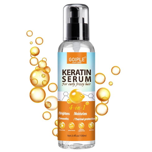 Keratin Protein Hair Serum for Frizzy Hair - Keratin Hair Serum Nourishes & Repair Hair with Castor Oil for Dry Damaged Hair - Keratin Hair Treatm...