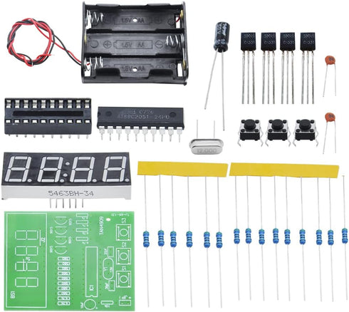Gikfun C51 4 Bits Digital LED Electronic Soldering Clock Kits Electronic Practice Learning Board DIY Kit for Arduino EK1939......