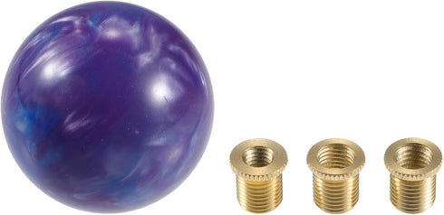 Round Ball Shift Knob, 5.4cm Universal for Automatic and Manual Vehicle Gear Shifter Knob with 3 Adapter Acrylic Purple, 1 Set...