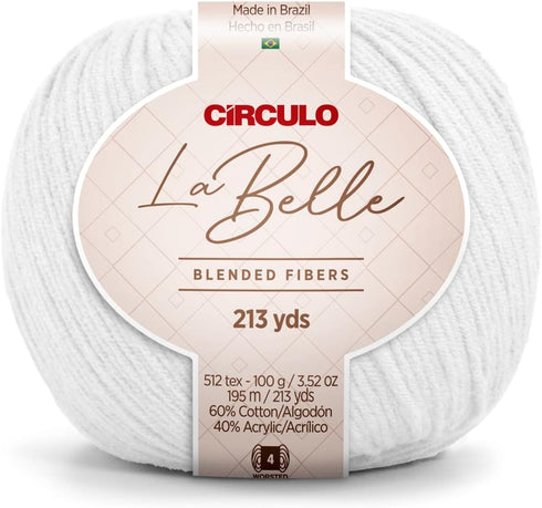 Círculo La Belle Yarn - 60% Cotton 40% Acrylic Blended yarn - Worsted - 213 yds, 3.5 oz (Pack of 1 ball) - Color 8001......
