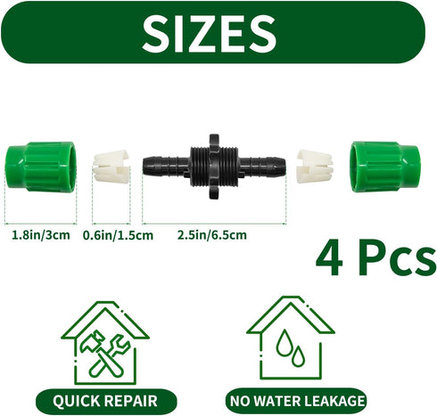 4 Pack Easy Install Hose Repair kit,Greener Plastic Hose Repair Accessories for 3/4" or 5/8" Garden Hose Fittin...