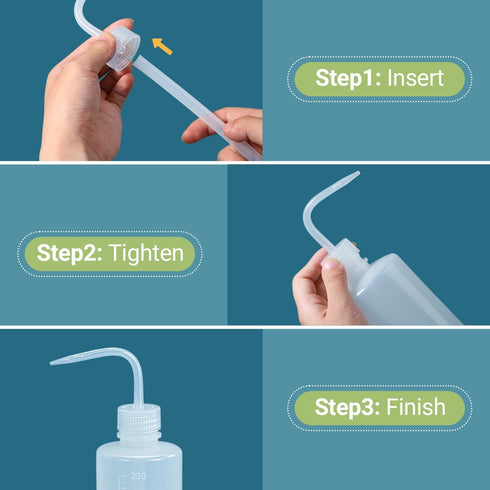 5oz/4Pcs Lash Water Bottle Squeezer, Tattoo Wash Squeeze Bottle with Scale Labels, Plastic Rinse Bottle for Eyelash Extensions, Watering, Washing ...