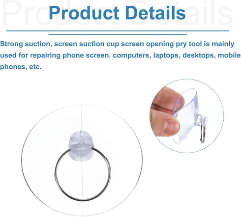 MECCANIXITY 10pcs Screen Suction Cup Phone Pry Repair Opening Tool for Laptop Computer Tablet LCD Screen Remover (Clear, 50mm)...