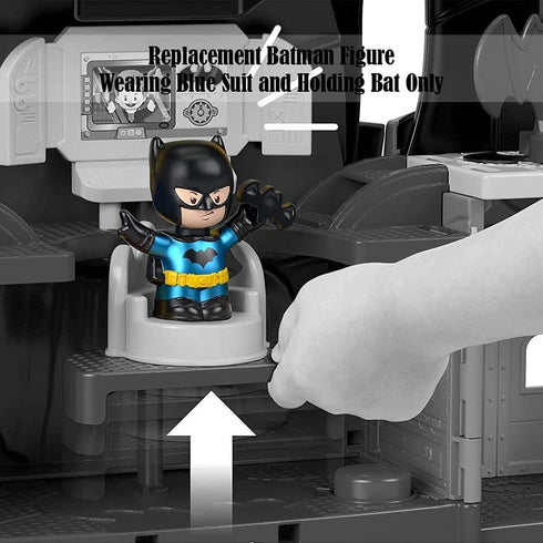 Replacement Parts for Fisher-Price Little People Batcave - GMJ16 ~ DC Super-Friends Playset ~ Replacement Batman Figure ~ Wearing Blue Suit and Ho...