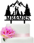 YzYbuaego Mountain Wedding Cake Topper Mr & Mrs Cake Decorations Forest Theme Outdoors Wedding Cake Topper (Mountain and Dog)...