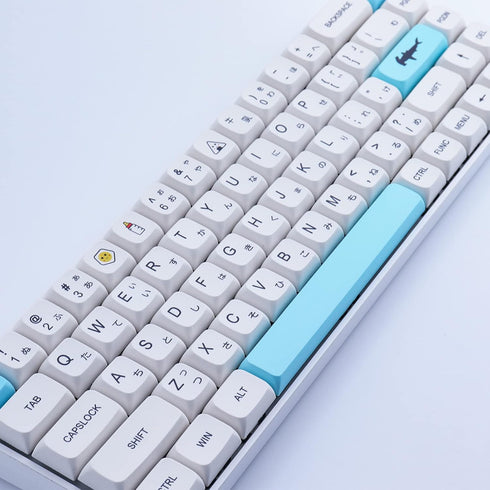 Hyekit PBT Keycaps 138 Keys Sea Salt Milk Keycaps XDA Profile Dye-Sublimation Japanese Keycaps Cute Keycaps for Cherry Gateron MX Switches Mechani...