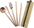 Reusable Travel Utensils, 7 Piece Portable 304 Stainless Steel including Knife Fork Spoon Chopsticks Cleaning Brush Straws Portable Pouch, Eco-fri...