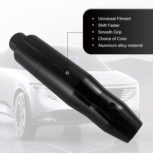 1 PC Car Modified Gear Lever, 5.7" Racing Decorative Alloy Easy-Grip Shift Knob with Adapter, Gear Shifting Smooth Operation Long Handle, Universa...