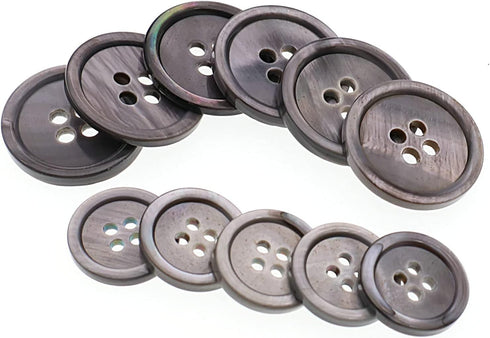 22 Pieces Genuine Gray Mother of Pearl Blazer Buttons Suit Buttons Set 20mm 15mm Natural Gray MOP Shell Buttons Bulk for Men (Gray MOP) Leekayer...