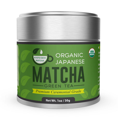 Kyoto Dew Matcha – Organic Premium Ceremonial Grade Japanese Matcha Green Tea Powder – No Fillers, Zero Sugar – USDA & JAS Certified, 30g (1oz) Ti...
