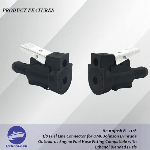 2126 3/8 Fuel Line Connector for OMC Johnson Evinrude Outboards Engine Fuel Hose Fitting Compatible with Ethanol Blended Fuels 18-8092...