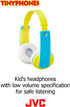 JVC Kids Headphones, Volume limiter, Kid Safe, Length Adjustable, Toddler Headphones, Fun Stickers Included - HAKD7Y (Yellow)...
