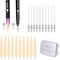 ZSCM Duo Tip Brush Markers Replacement Nib Tips, Include 10 Brush Tips, 10 Fineliner Tips...