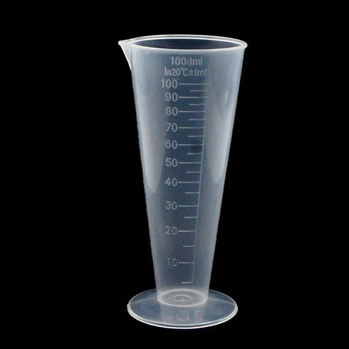 YXQ 100mL Plastic Graduated Measuring Cup Capacity Beaker Cone Shape Round Base Labs Kitchen Clear, 2Pcs...