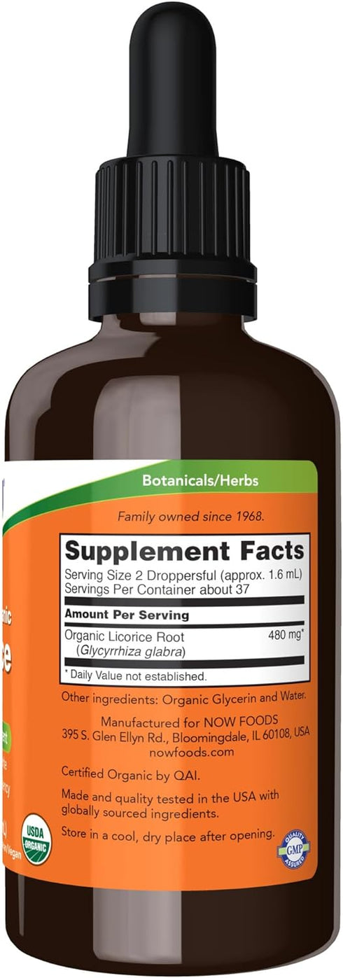 NOW Supplements, Certified Organic Licorice Root 2 fl. oz...