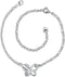 Yuren Zircon Butterfly Charm Adjustable Chain 925 Sterling Silver Ankle Bracelet for Women Anklet Foot Bracelet Sandals Beach Feet Diamond Anklet...